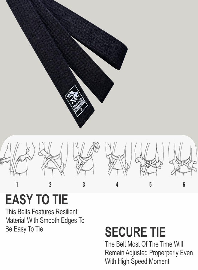 RING PRO Karate Belt Polycotton Martial Arts Belt for Karate Taekwondo Judo Aikido Durable Kids and Adults Belt - Image 3